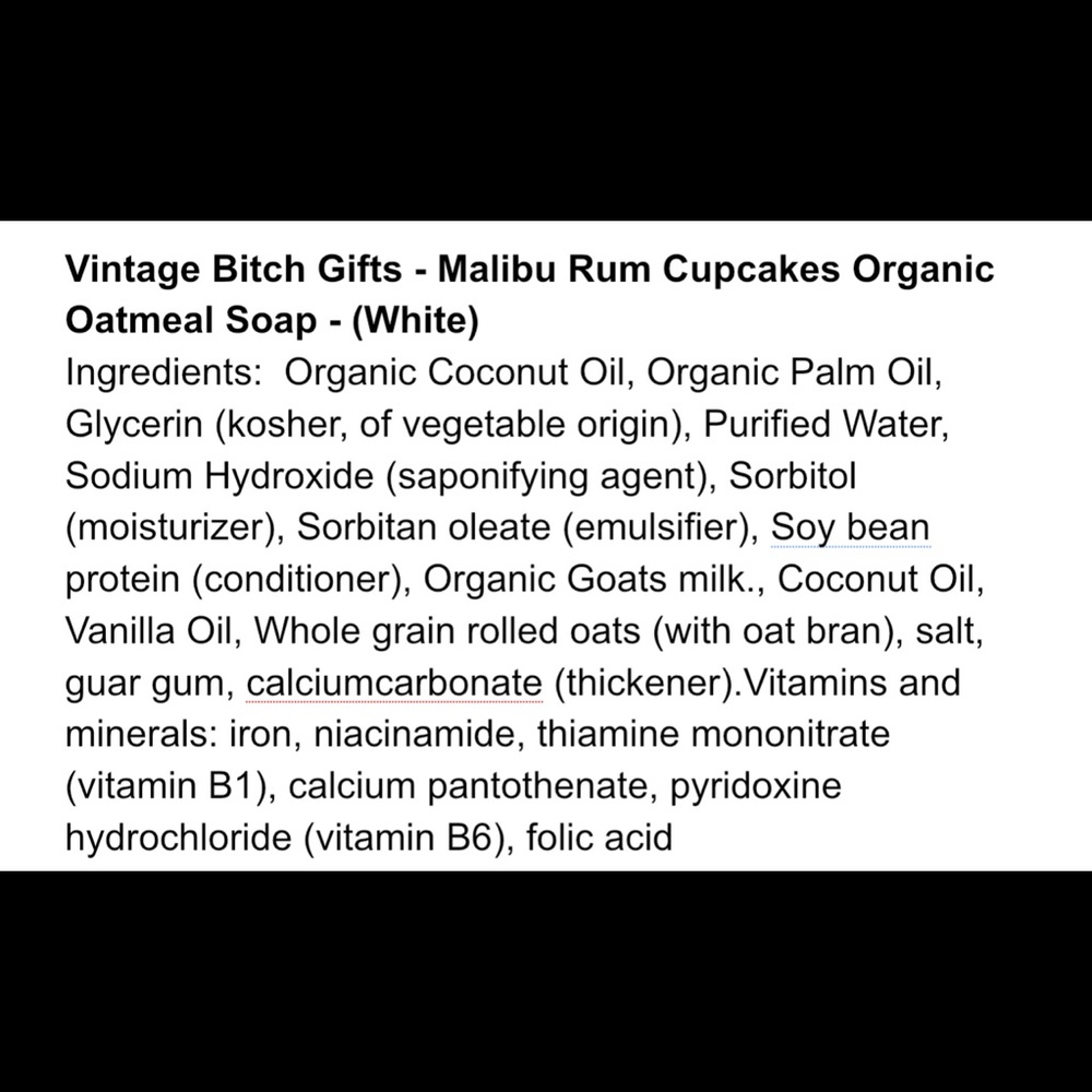 New Vintage BitchGifts Handmade Malibu Rum Cupcakes Organic Oatmeal Soap - Picture 8 of 8